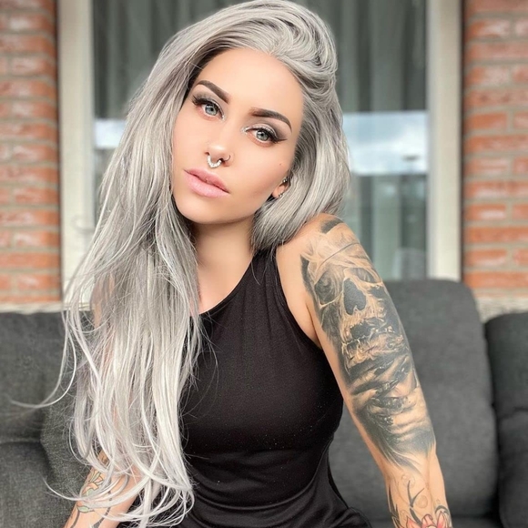 Gray Beauty Lace Front Wig main image 4